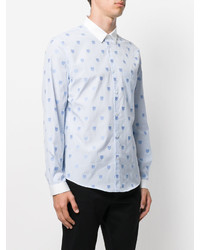 Chemise imprimée bleu clair Gucci