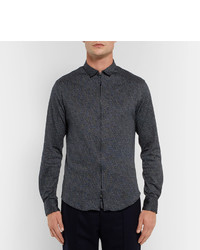 Chemise imprimée bleu marine Giorgio Armani