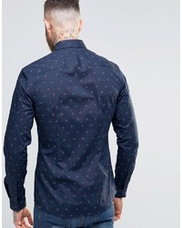 Chemise imprimée bleu marine Asos