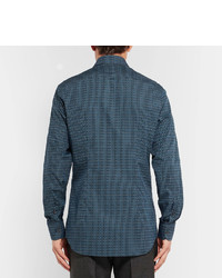 Chemise imprimée bleue Prada