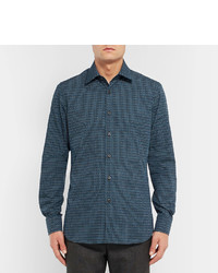 Chemise imprimée bleue Prada