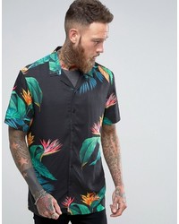 Chemise imprimée noire Asos