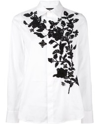 Chemise pailletée brodée blanche