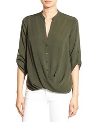 Chemise tressée olive