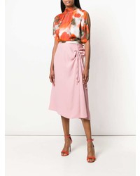 Chemisier à manches courtes à fleurs orange MSGM