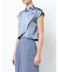 Chemisier à manches courtes en soie bleu clair Rachel Comey