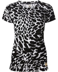 Chemisier à manches courtes imprimé léopard blanc et noir MICHAEL Michael Kors