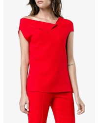 Chemisier à manches courtes rouge Roland Mouret