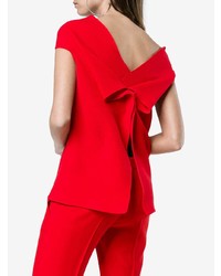 Chemisier à manches courtes rouge Roland Mouret