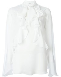 Chemisier à manches longues à volants blanc Givenchy