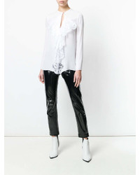 Chemisier à manches longues en dentelle à volants blanc Givenchy