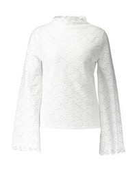 Chemisier à manches longues en dentelle blanc Banana Republic