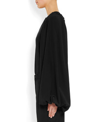 Chemisier à manches longues en soie noir Givenchy