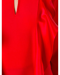 Chemisier à manches longues en soie rouge Givenchy