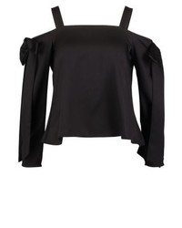Chemisier à manches longues noir Miss Selfridge