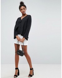 Chemisier à volants noir Asos