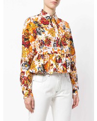 Chemisier boutonné à fleurs multicolore MSGM