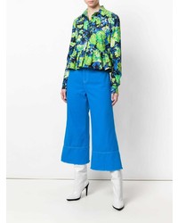 Chemisier boutonné à fleurs multicolore MSGM