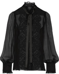 Chemisier boutonné en chiffon noir Dolce & Gabbana