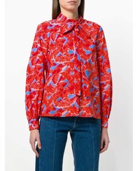 Chemisier boutonné imprimé rouge MSGM