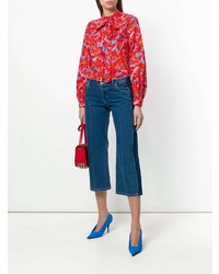 Chemisier boutonné imprimé rouge MSGM