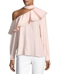 Chemisier en broderie anglaise rose