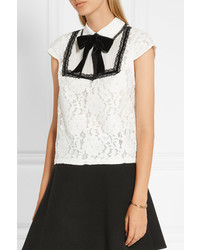 Chemisier en dentelle blanc Alice + Olivia