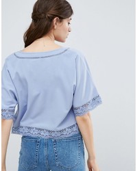 Chemisier en dentelle bleu clair Asos