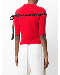 Chemisier en dentelle en tricot rouge Fendi