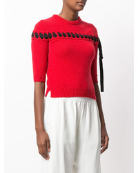 Chemisier en dentelle en tricot rouge Fendi