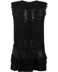 Chemisier en dentelle noir Alberta Ferretti