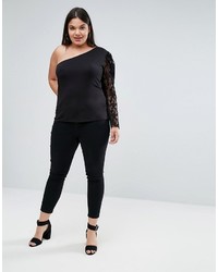 Chemisier en dentelle noir Asos