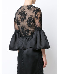 Chemisier en dentelle noir Marchesa