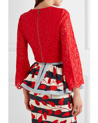 Chemisier en dentelle rouge Alice + Olivia