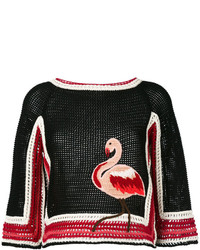 Chemisier en laine en tricot noir RED Valentino