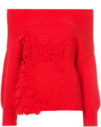 Chemisier en laine en tricot rouge DELPOZO