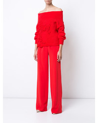 Chemisier en laine en tricot rouge DELPOZO