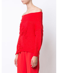 Chemisier en laine en tricot rouge DELPOZO