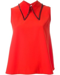 Chemisier orné rouge McQ by Alexander McQueen
