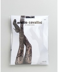 Collants en dentelle noirs Emilio Cavallini