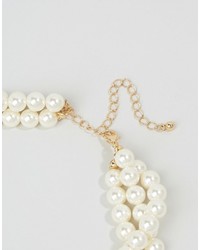 Collier de perles beige Asos