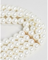 Collier de perles beige Asos
