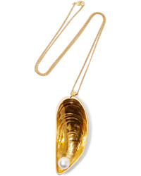 Collier de perles doré Balenciaga