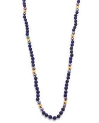 Collier orné de perles bleu marine