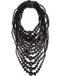 Collier orné de perles noir
