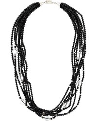 Collier orné de perles noir