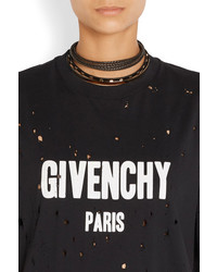 Collier ras de cou en cuir noir Givenchy