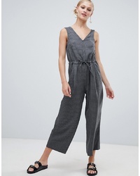 Combinaison pantalon à carreaux gris foncé