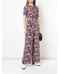 Combinaison pantalon à fleurs multicolore Saloni