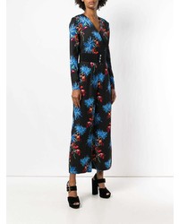 Combinaison pantalon à fleurs noire Dvf Diane Von Furstenberg